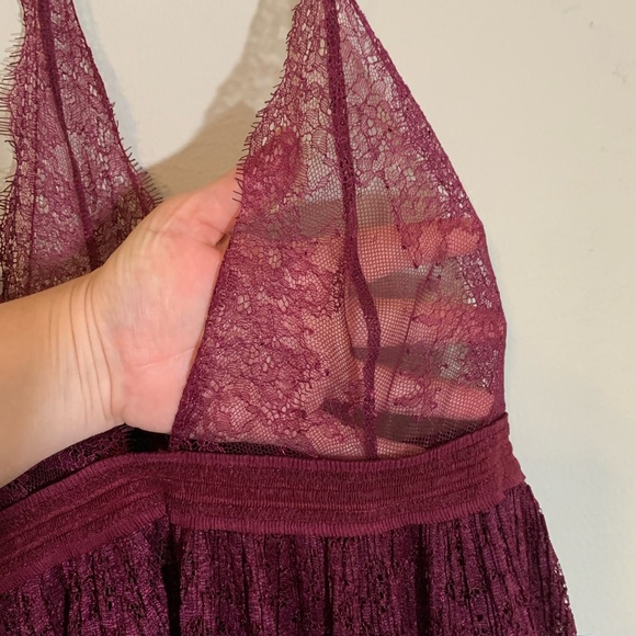 Victoria’s Secret (size XL) Intimate Burgundy Babydoll Lace Razorback Nighty - Picture 5 of 11